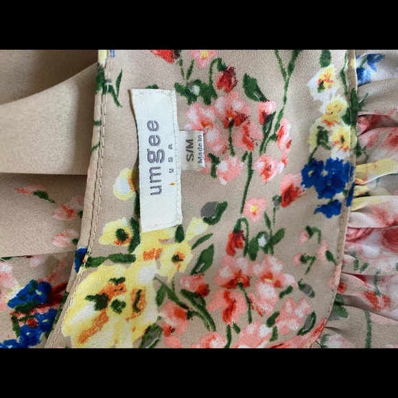 COPY - Umgee Tan Floral Lace Trimmed Kimono / Size Small - Picture 9 of 9